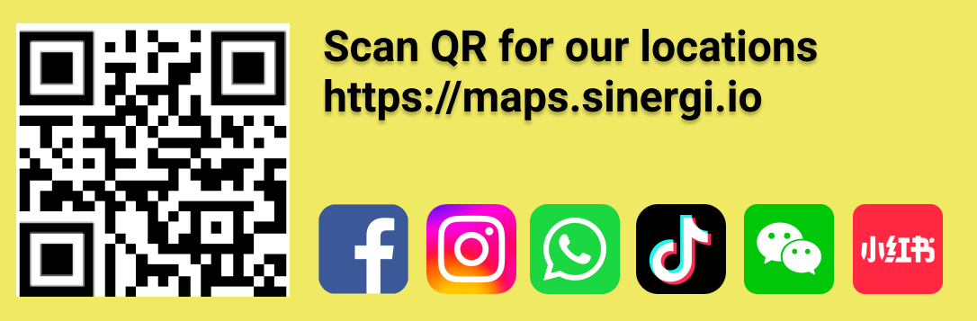 Scan QR for SinergiDIY locations at maps.sinergi.io
